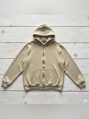boohooMAN “HOMME Official Man” Beige Graphic Zip Hoodie Men’s Small